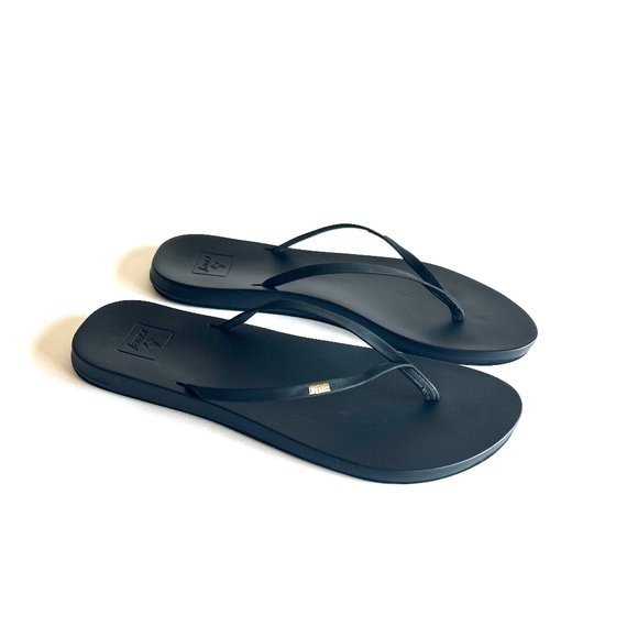 Men’s Reef Black Synthetic Flip Flops size 10 - Picture 1 of 15